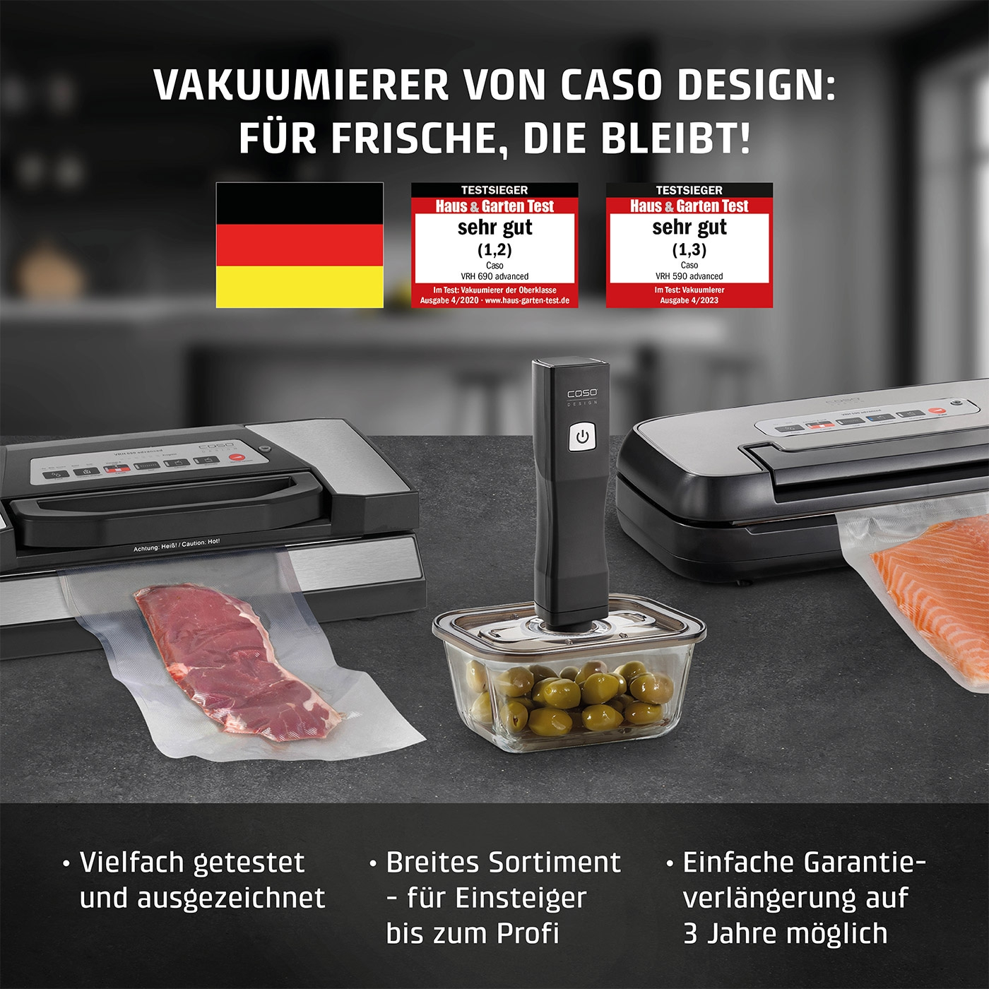 Vakuumierer von Caso Design: Für Frische, die bleibt! Getestet und ausgezeichnet.