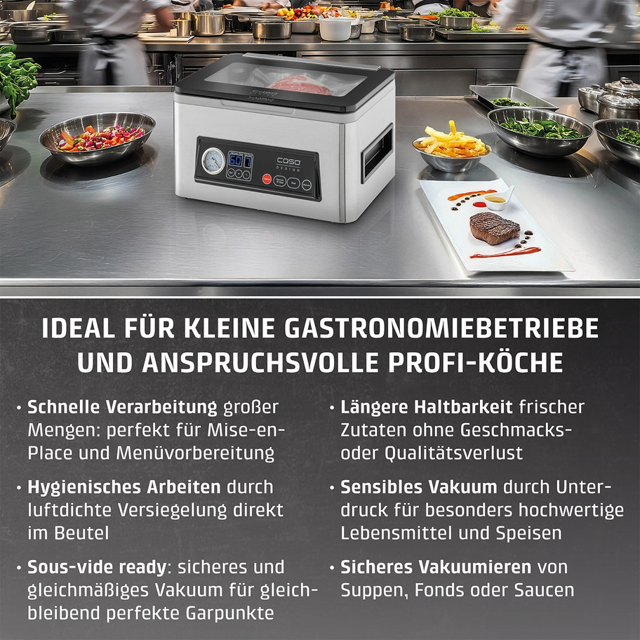 Vakuumiergerät in einer Küche, ideal für Gastronomiebetriebe und Profi-Köche.