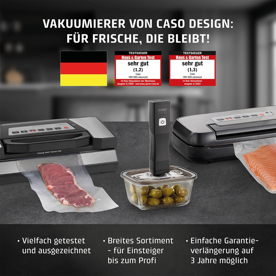 Vakuumierer von Caso Design: Für Frische, die bleibt! Getestet und ausgezeichnet.